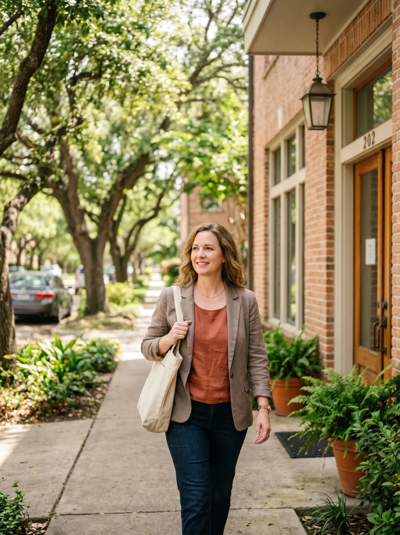 A person arriving for a first appointment at The Lovett Center in Montrose, Houston.