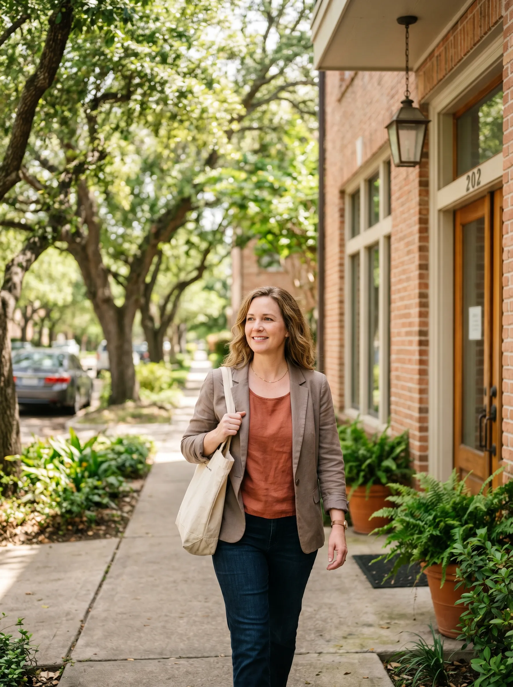 A person arriving for a first appointment at The Lovett Center in Montrose, Houston.