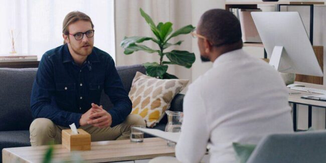 A Man Talking to His Therapist