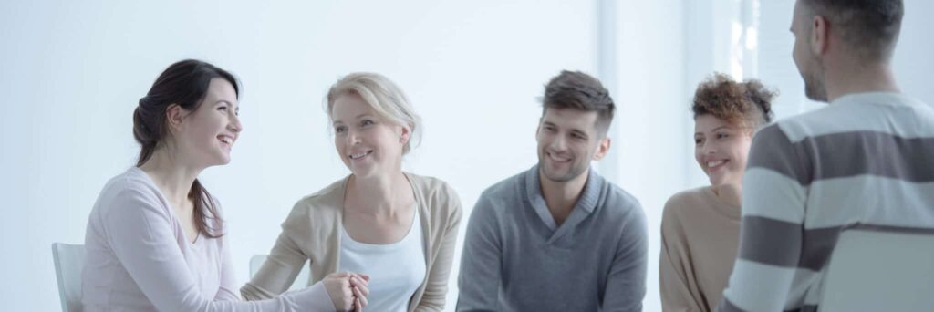 a group session during outpatient rehab in Houston.
