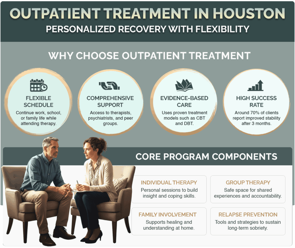 Infographic chart about outpatient treatment in Houston